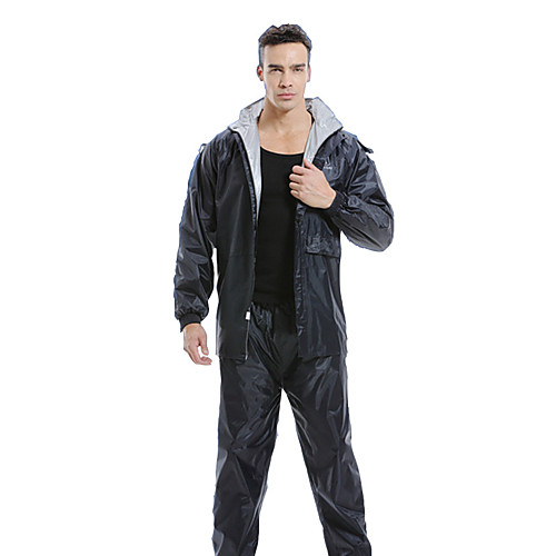 

Men's Hunting Jacket with Pants Outdoor Waterproof Windproof Rain Waterproof Fall Spring Summer Camo / Camouflage Polyester Dark Blue
