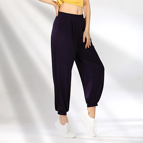 

Women's High Waist Joggers Jogger Pants Athletic Bottoms Pocket Elastane Fitness Gym Workout Running Training Exercise Breathable Soft Sweat wicking Normal Sport Solid Colored Violet / Athleisure