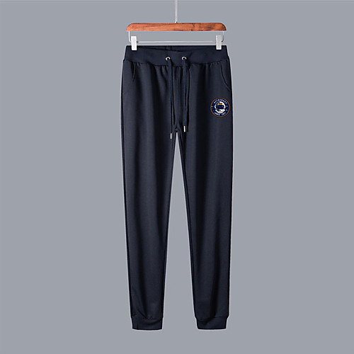 

Men's Casual / Sporty Sweatpants Outdoor Sports Daily Sports Pants Pants Graphic Full Length Drawstring Pocket Print Black Light gray Dark Gray Navy Blue
