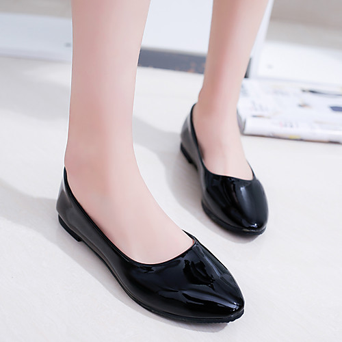

Women's Loafers & Slip-Ons Wedge Heel Round Toe PU White Black Purple