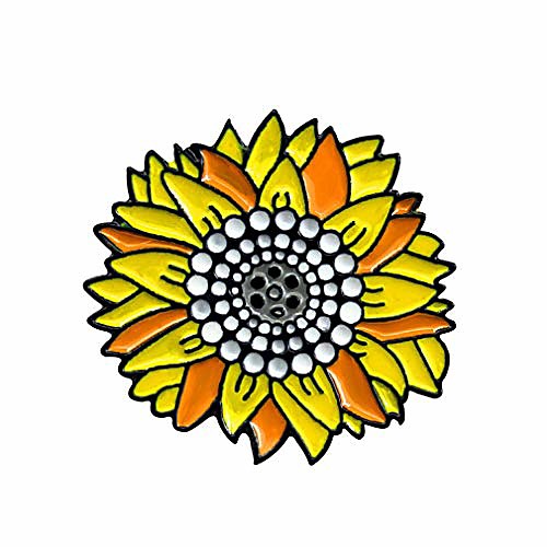 

beiswe sunflower brooch pin cute yellow sunflower metal enamel backpack bag jeans badge brooch for women jewelry accessory