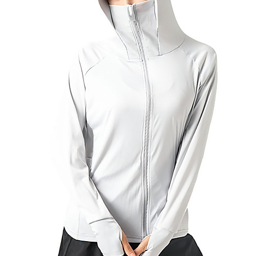 

Women's Solid Colored Patchwork Active Summer Jacket Regular Sports Long Sleeve Nylon Coat Tops White