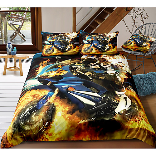 

Moto 3-Piece Duvet Cover Set Hotel Bedding Sets Comforter Cover with Soft Lightweight Microfiber, Include 1 Duvet Cover, 2 Pillowcases for Double/Queen/King(1 Pillowcase for Twin/Single)