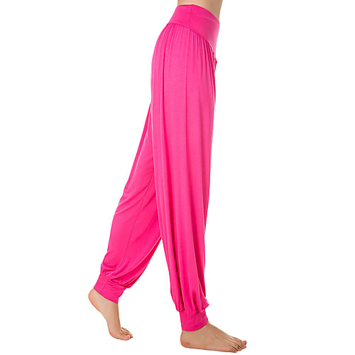

Women's High Waist Yoga Pants Wide Leg Harem Bottoms Breathable Quick Dry Moisture Wicking Solid Color Black Purple Red Modal Cotton Yoga Fitness Gym Workout Winter Sports Activewear Micro-elastic
