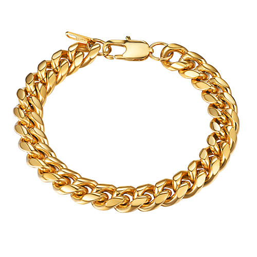 

Chain Bracelet Bracelet Thick Chain Fashion Stylish Simple Trendy Titanium Steel Bracelet Jewelry Black / Gold / Silver For Gift Prom Birthday Festival