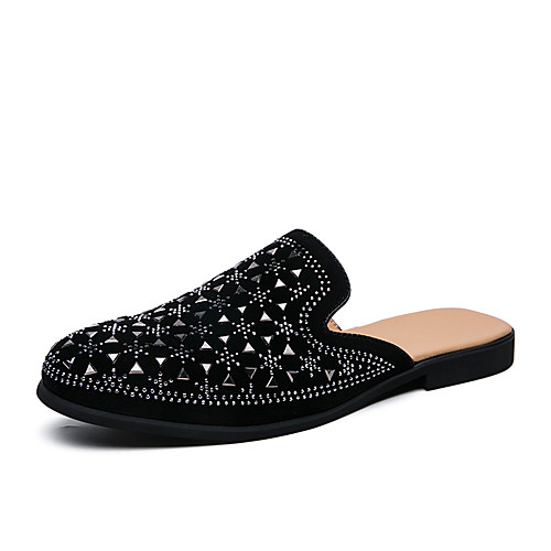 

Men's Clogs & Mules Business Classic British Daily Office & Career PU Breathable Non-slipping Wear Proof Black Spring Summer / Sparkling Glitter