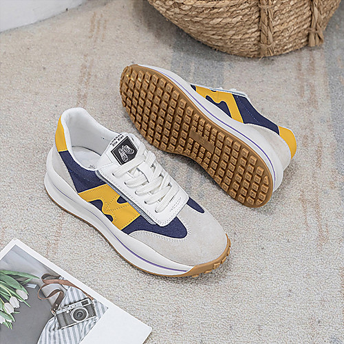 

Women's Sneakers Round Toe Pigskin White / Blue White / Yellow