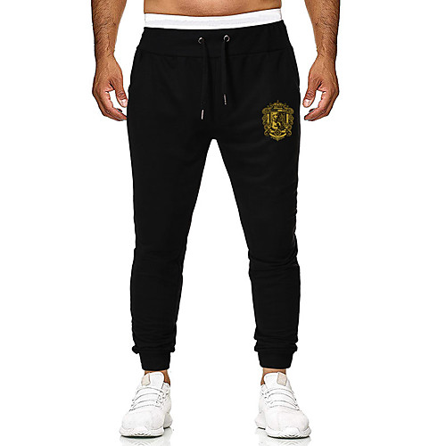 

Men's Casual / Sporty Sweatpants Outdoor Sports Daily Sports Pants Pants Graphic Full Length Drawstring Pocket Print Black Light Grey Dark Gray