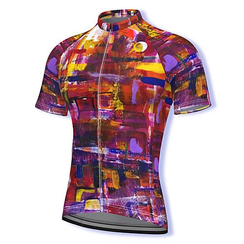 

21Grams Men's Short Sleeve Cycling Jersey Spandex Red Bike Top Mountain Bike MTB Road Bike Cycling Breathable Quick Dry Sports Clothing Apparel / Athleisure