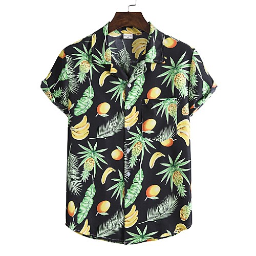 

Men's Shirt 3D Print Graphic Prints Print Short Sleeve Vacation Tops Black