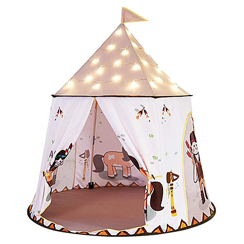 

Play Tent & Tunnel Playhouse Teepee Castle Foldable Convenient Polyester Gift Indoor Outdoor Party Favor Festival Fall Spring Summer 3 years Boys and Girls Pop Up Indoor/Outdoor Playhouse for Boys