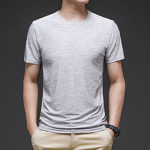 

Men's T shirt Hiking Tee shirt Short Sleeve Tee Tshirt Top Outdoor Lightweight Breathable Quick Dry Stretchy Autumn / Fall Spring Polyester Dark Grey Black Light Grey Fishing Climbing Camping