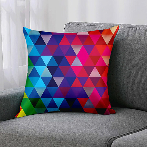 

1 Pc 3D Geometric Style Cushion Cover Double Side Print 45x82cm Linen for Sofa Bedroom