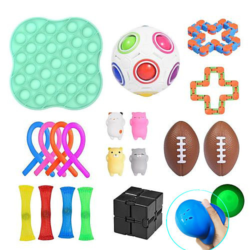 

Squishy Toy Throwing Toy Push Pop Bubble Sensory Fidget Toy Stress Reliever 18 pcs Mini Football Rugby Creative Transformable Cute Stress and Anxiety Relief Fun Strange Toys Decompression Toys Funny