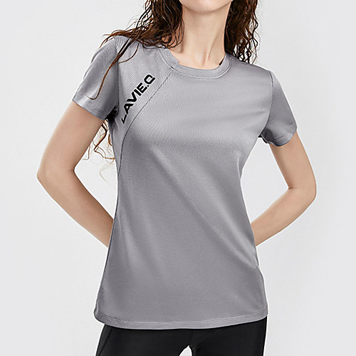 

Women's Tee / T-shirt Pure Color Crew Neck Letter Printed Sport Athleisure T Shirt Top Short Sleeves Breathable Quick Dry Soft Comfortable Everyday Use Street Casual Daily Outdoor
