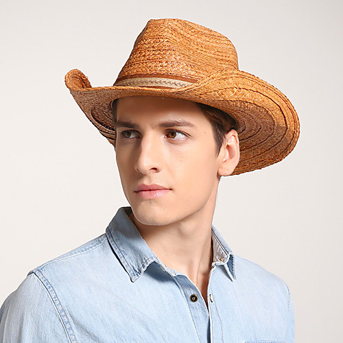 

Simple Hyperbole Straw Hats with Trim 1 Piece Wedding / Party / Evening Headpiece