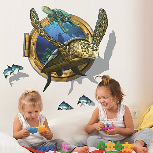 

3D / Animals Wall Stickers Bedroom / Kids Room & kindergarten, Pre-pasted PVC Home Decoration Wall Decal 1pc