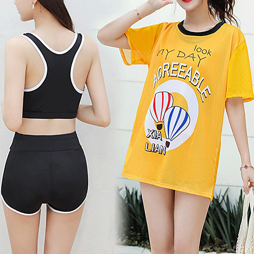 

Women's Rashguard Swimsuit Nylon Swimwear Breathable Quick Dry Sleeveless 3-Piece - Swimming Surfing Water Sports Summer