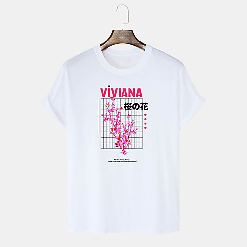 

Men's Unisex T shirt Hot Stamping Floral Graphic Prints Letter Plus Size Print Short Sleeve Daily Tops 100% Cotton Basic Casual White Black Blushing Pink