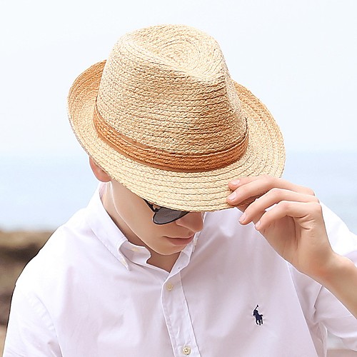 

Fashion Pastoral Straw Hats with Solid / Trim 1 Piece Casual / Holiday Headpiece
