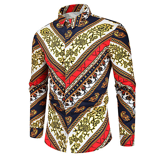 

Men's Shirt 3D Print Graphic Long Sleeve Daily Tops Rainbow