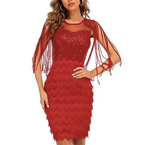 

Women's A Line Dress Knee Length Dress Silver white Black Red Sleeveless Solid Color Color Block Summer Round Neck Casual 2021 S M L XL