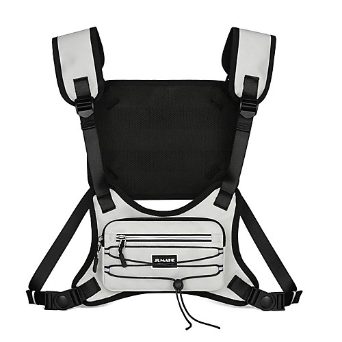 

Men's Bags Polyester Messenger Bag 2 Pieces Purse Set Zipper Solid Color Date Backpack 2021 White Black