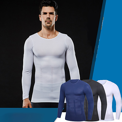 

Men's Long Sleeve Running Shirt Tee Tshirt Top Athletic Winter Nylon Breathable Quick Dry Moisture Wicking Gym Workout Running Active Training Jogging Exercise Sportswear Solid Colored White Black