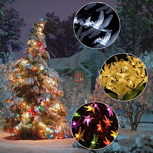 

LED Dragonfly Lights String Twinkle Outdoor Waterproof Garden Villa Tree Fairy Garland Wedding Party Xmas Decoration