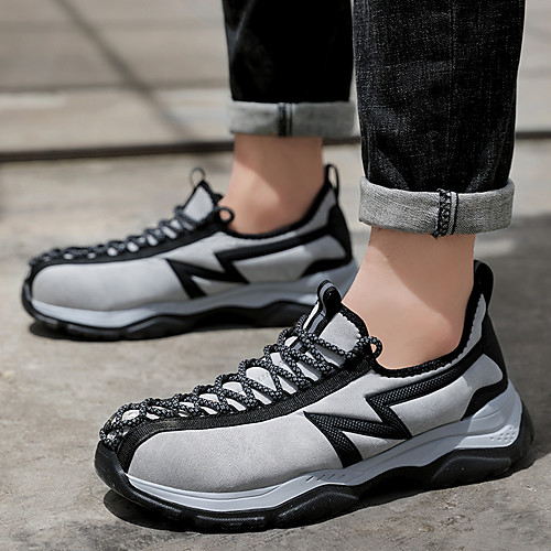

Men's Trainers Athletic Shoes Casual Daily Office & Career Safety Shoes Elastic Fabric Breathable Non-slipping Wear Proof Dark Grey Black Light Grey Summer