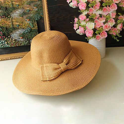 

Straw Straw Hats with Solid 1 Piece Holiday / Horse Race Headpiece