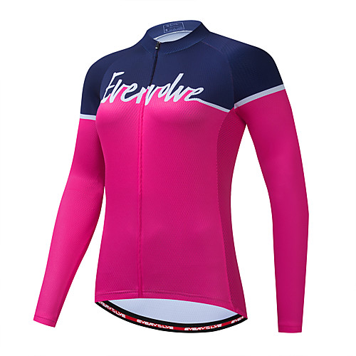 

Women's Long Sleeve Cycling Jersey BlueOrange Pink Green Bike Jersey Quick Dry Sports Clothing Apparel / Micro-elastic / Athleisure
