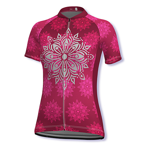 

21Grams Women's Short Sleeve Cycling Jersey Spandex Red Bike Top Mountain Bike MTB Road Bike Cycling Breathable Sports Clothing Apparel / Stretchy / Athleisure