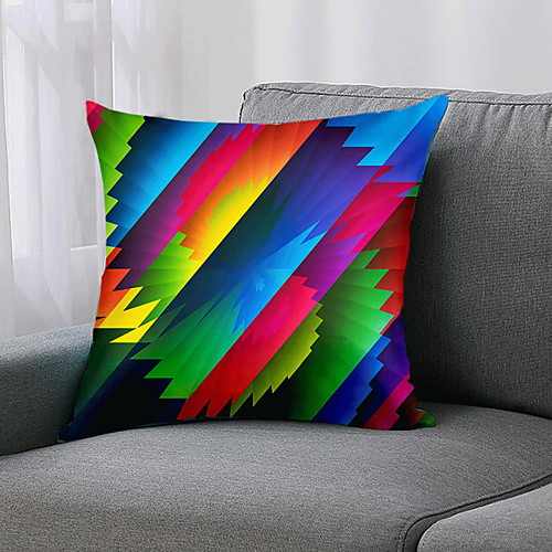 

Double Side 1 Pc Geometric Cushion Cover Print 45x45cm Linen for Sofa Bedroom