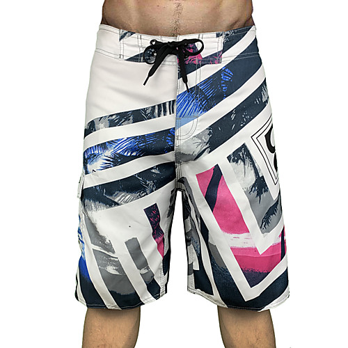 

Men's Swim Shorts Swim Trunks Board Shorts Breathable Quick Dry Drawstring - Swimming Surfing Water Sports Floral / Botanical Summer