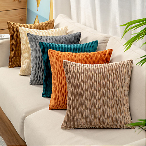 

Double Side 1 Pc Solid Colored Cushion Cover Print 45x45cm Linen for Sofa Bedroom