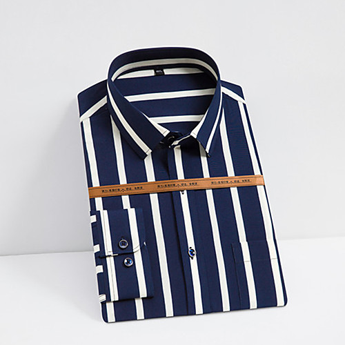 

Men's Shirt Striped Button-Down Long Sleeve Casual Tops Business Simple A B C