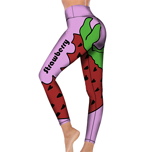 

21Grams Women's High Waist Yoga Pants Cropped Leggings Tummy Control Butt Lift Breathable Pink Fitness Gym Workout Running Winter Sports Activewear High Elasticity