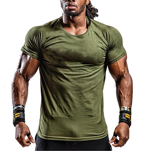 

Men's Short Sleeve Workout Tops Running Shirt Tee Tshirt Top Athletic Casual Summer Cotton Moisture Wicking Quick Dry Breathable Fitness Gym Workout Running Jogging Exercise Sportswear Solid Colored