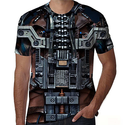 

Men's T shirt 3D Print Graphic Prints Print Short Sleeve Daily Tops Casual Designer Big and Tall Black