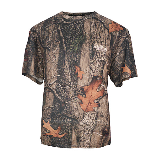 

Men's Hunting T-shirt Camo / Camouflage Short Sleeve Outdoor Summer Breathability Wearable Soft Polyester Camouflage Grey Camouflage Gray Brown