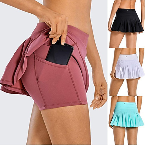 

Women's Golf Skirt Breathable Quick Dry Soft Athleisure Outdoor Autumn / Fall Spring Summer Solid Color Skin Red White Black Blushing Pink Fruit Green / Stretchy