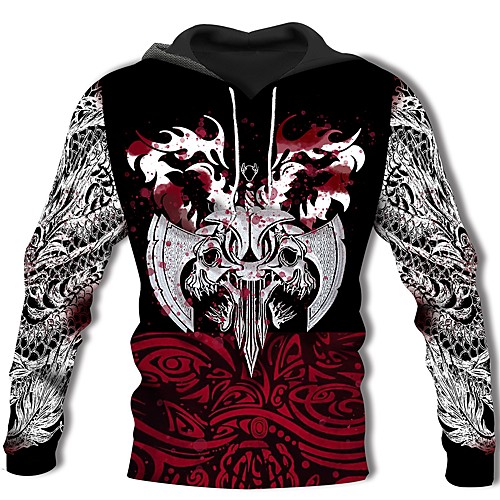 

viking warrior tattoo shirts casual hoodies sweatshirt