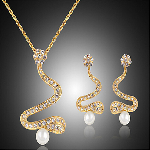 

Women's Pearl Jewelry Set Geometrical Flower Stylish Earrings Jewelry Gold For Anniversary Party Evening Prom Festival 1 set