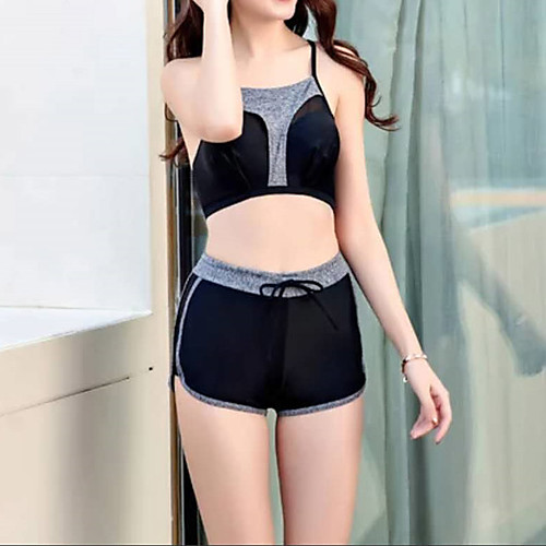 

Women's Tankini Swimwear Breathable Quick Dry Sleeveless 2 Piece - Swimming Surfing Water Sports Patchwork Summer