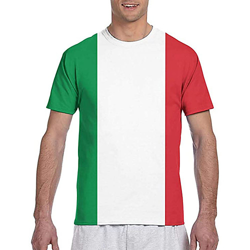

Men's Tees T shirt 3D Print Graphic Prints National Flag Print Short Sleeve Casual Tops Classic Designer Big and Tall White