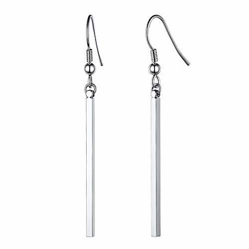 

findchic bar stick dangle earrings platinum plated geometric pillar ear hook line drop earrings for women or girls