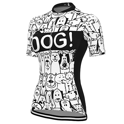 

21Grams Women's Short Sleeve Cycling Jersey Spandex White Dog Bike Top Mountain Bike MTB Road Bike Cycling Breathable Sports Clothing Apparel / Stretchy / Athleisure