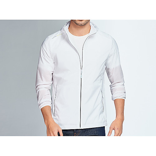 

Men's Hiking Jacket Cycling Jersey Hiking Skin Jacket Outdoor Lightweight UV Sun Protection Breathable Quick Dry Jacket Hoodie Top Elastane Climbing Multi color Random Colors White Light Grey Sky Blue