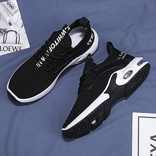 

Men's Trainers Athletic Shoes Sporty Casual Daily Outdoor Running Shoes Basketball Shoes Elastic Fabric Tissage Volant Breathable Non-slipping Wear Proof White Black Khaki Spring Summer